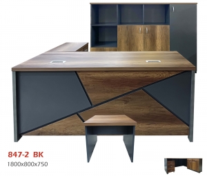 ENSEMBLE DE BUREAU 1.80+CAISSON +RETOUR +TABLE BASS+BAHUT