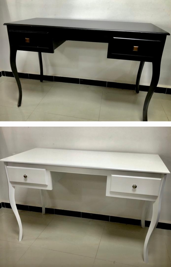 BUREAU 1.20M PIED EN HETRE