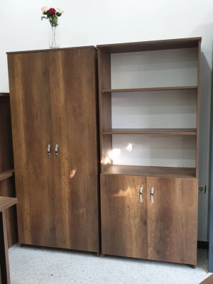 Armoires 2 portes pleinnes et semi vitrer oasis marron