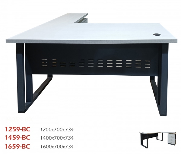 BUREAU PIED METALIQUE+CAISSON+RETOUR